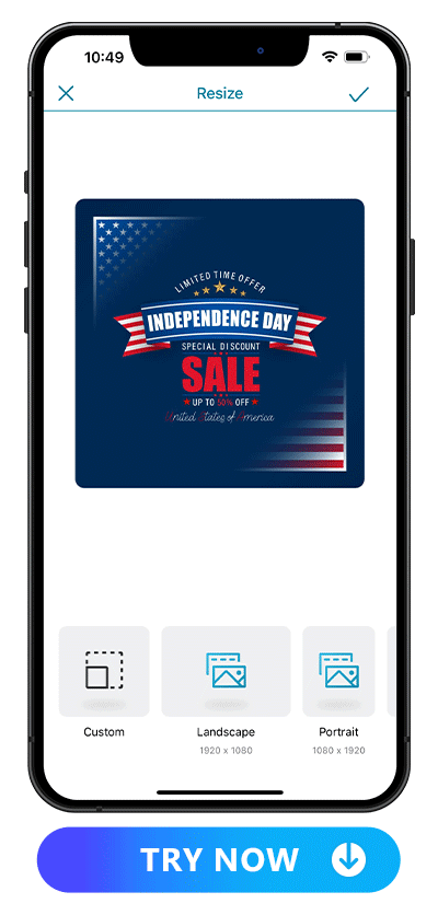 different formats of ad materials for 4th of July sales made by Promeo